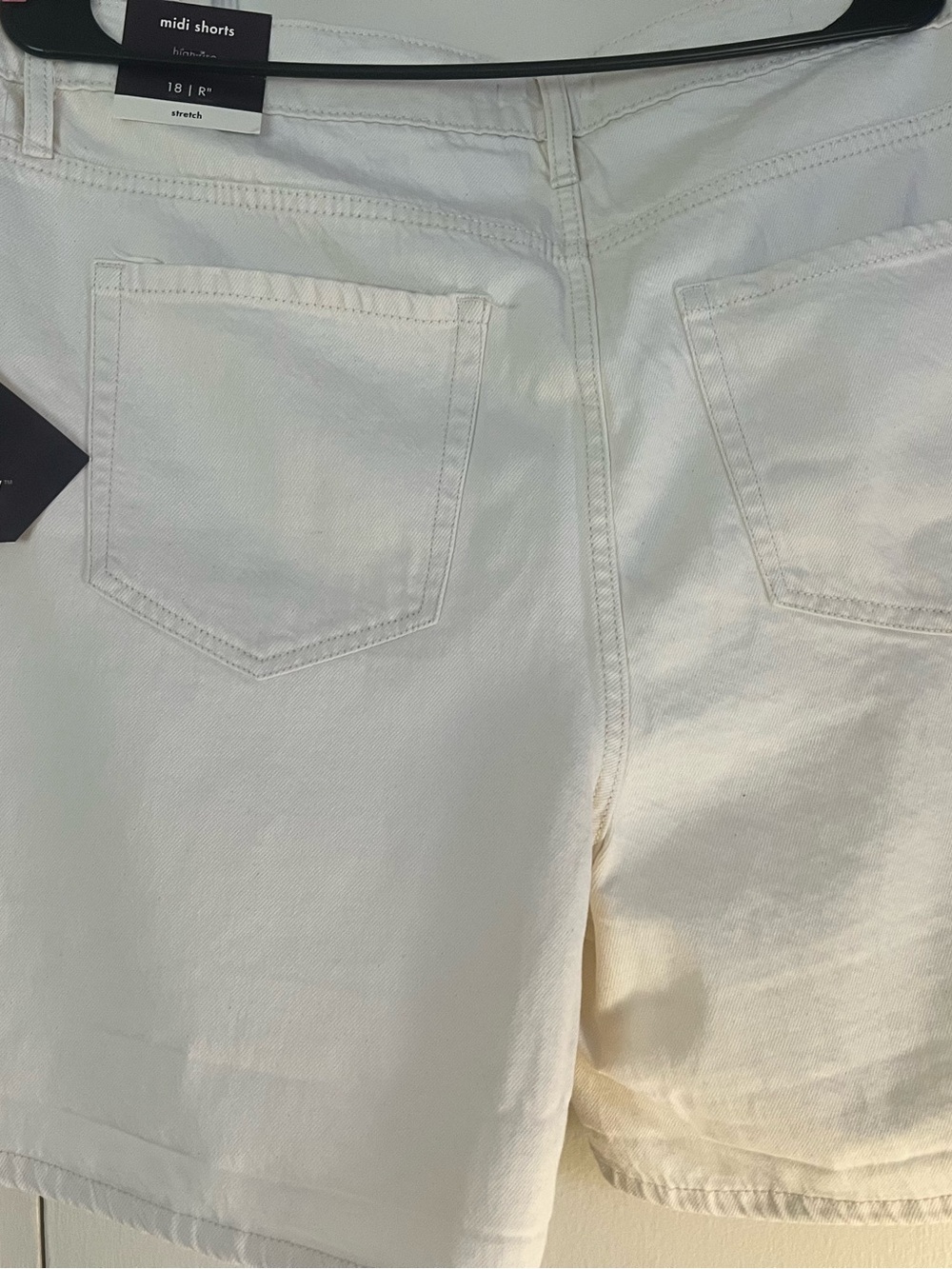 White Womens Midi Shorts